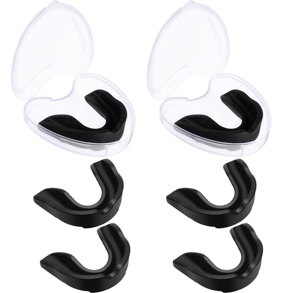Bbto 6 Pieces Sports Mouth Guard For Kids, Athletic Mouthguard For Boxing Football Hockey Karate Basketball(Black, Classic Style