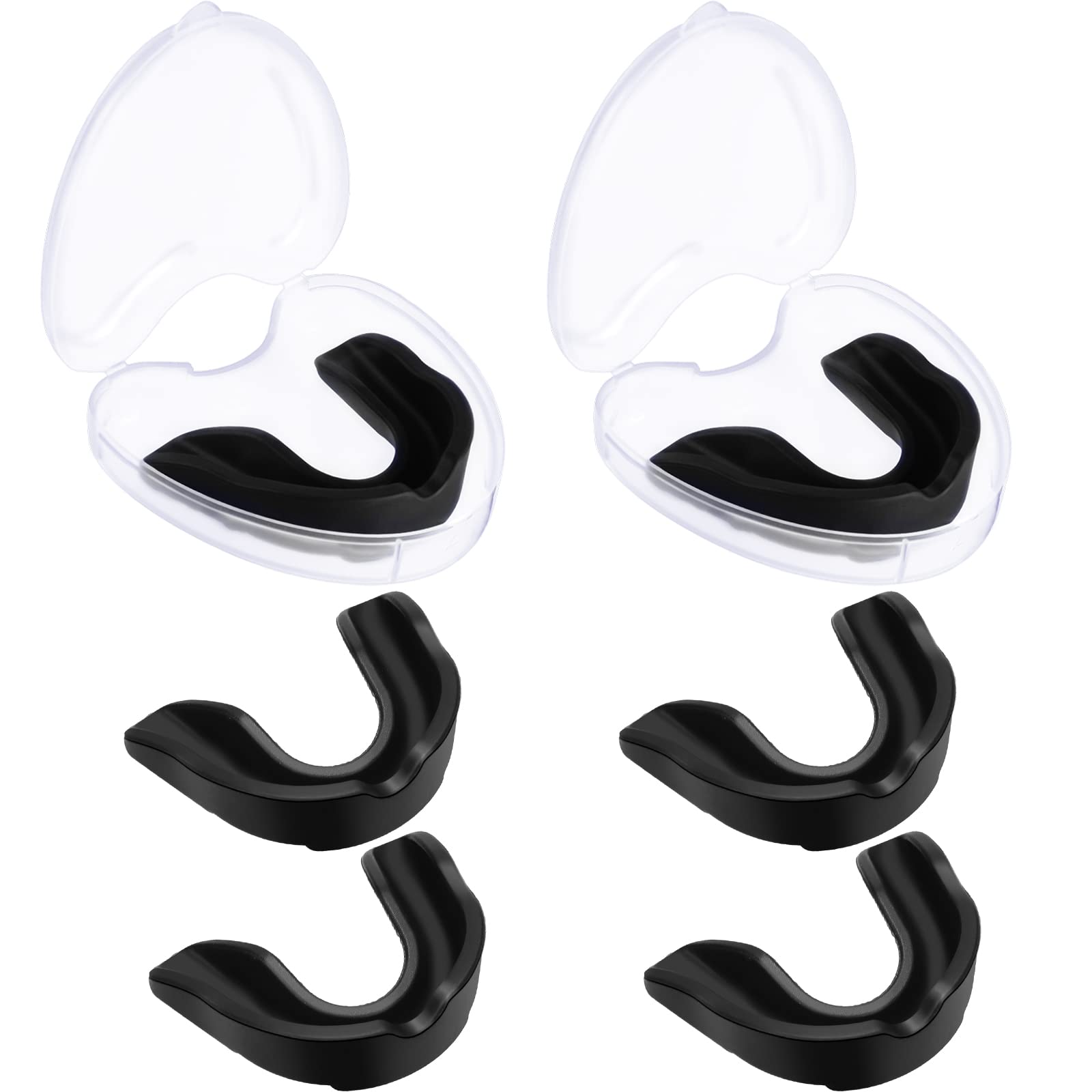 Bbto 6 Pieces Sports Mouth Guard For Kids, Athletic Mouthguard For Boxing Football Hockey Karate Basketball(Black, Classic Style