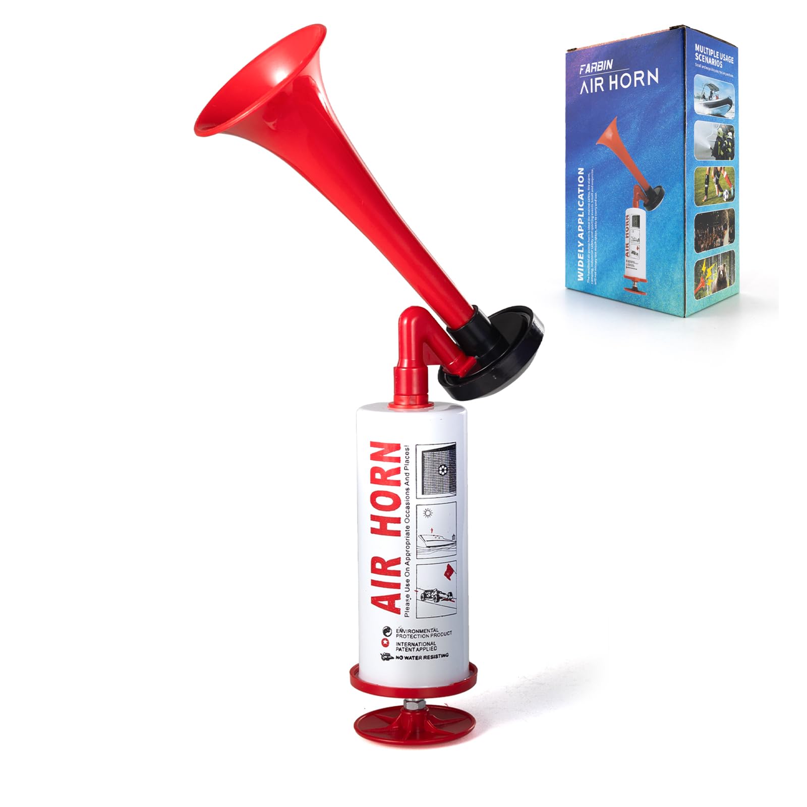Farbin Marine And Sports Pump Air Horn,Loud Sound Handheld Signal Boat Horn,Personal Safety Horn Alarm,For Boating,Sports Events