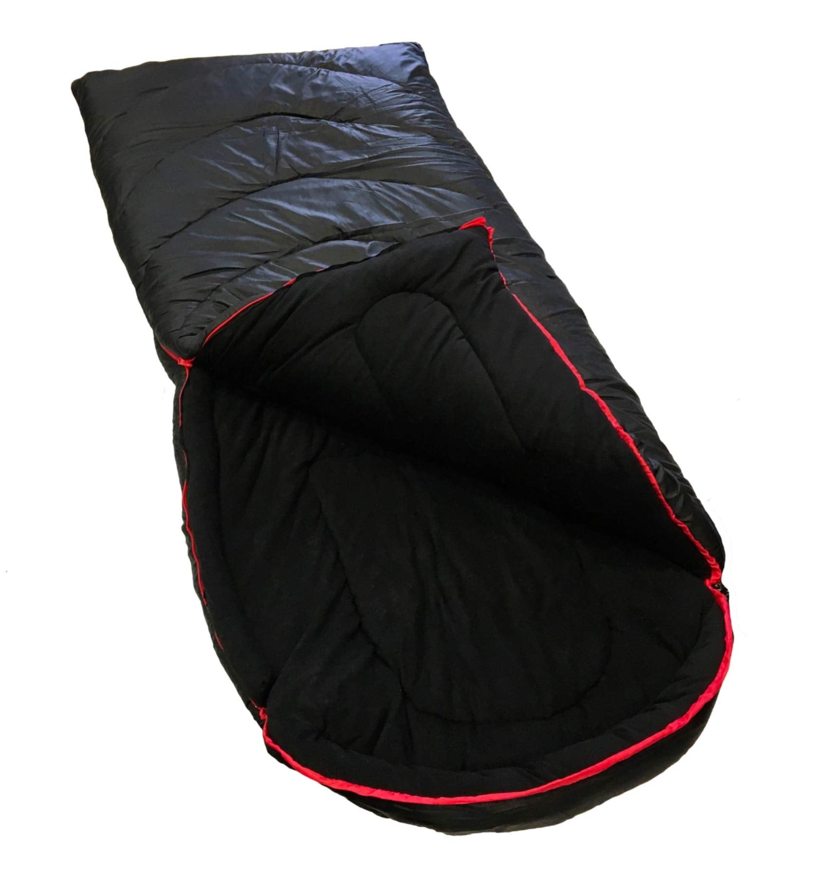 Ledge Sports Big Horn -20 F Degree Xl Oversize Fleece Lined Sleeping Bag (90 X 40, Black)