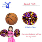 4Pcs Metallic Cheerleading Pom Poms For Kids, Creatiee 2 Pair Cheerleader Cheering Squad Pompoms For Boy Girl School Sports Game