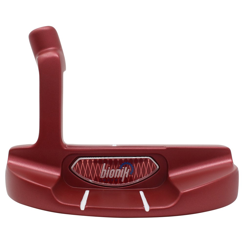 Bionik 105 Red Golf Putter Right Handed Semi Mallet Style With Alignment Line Up Hand Tool 35 Inches Mens Standard Length Perfec
