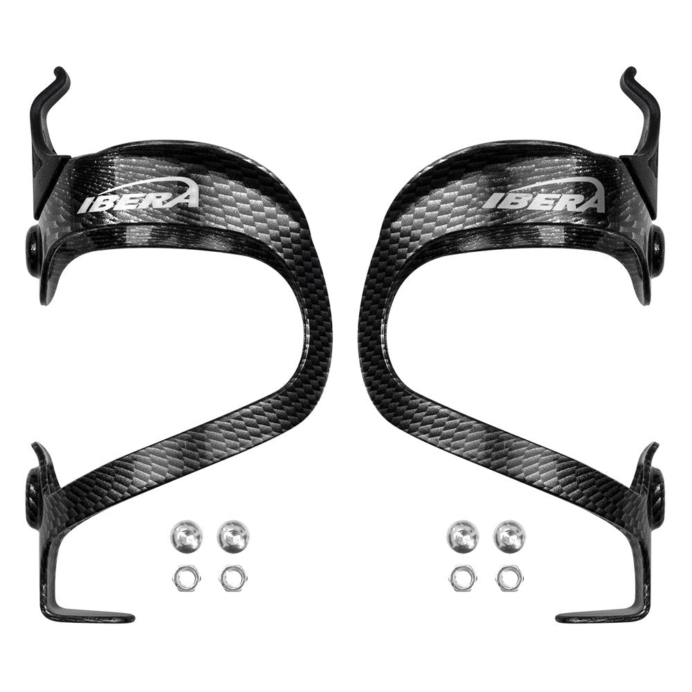 Ibera Bicycle Lightweight Aluminum Water Bottle Cage (Carbon/Pair)