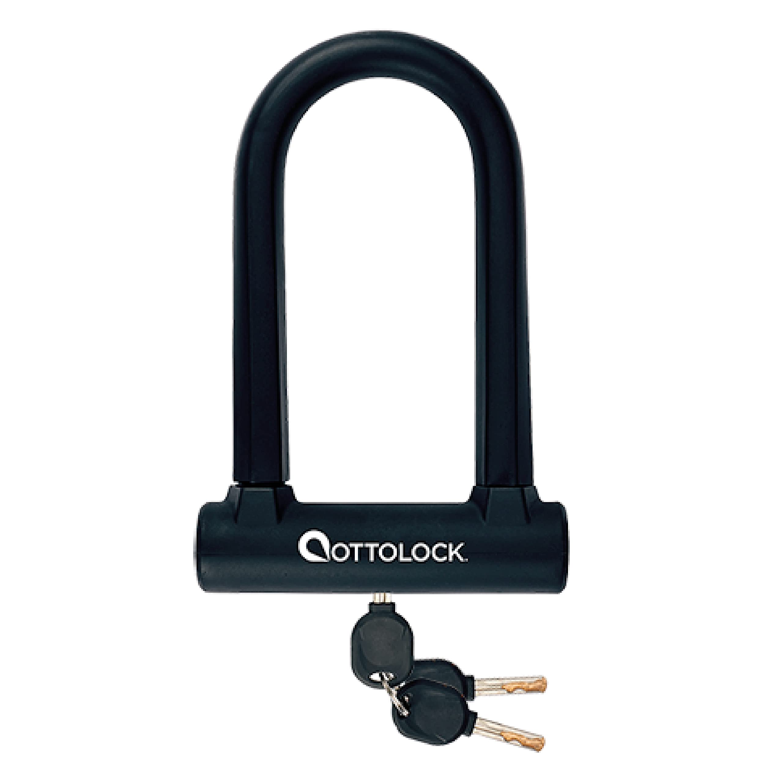 Ottolock Sidekick Compact U-Lock | Lightweight Silicone-Coated Bike Lock (Black)