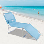 Old Bahama Bay Cot With Pillow 4-Positions Folding Recliner Lounger Bed For Camping/Travel/Beach/Hiking/Patio, Supports 250Lbs,