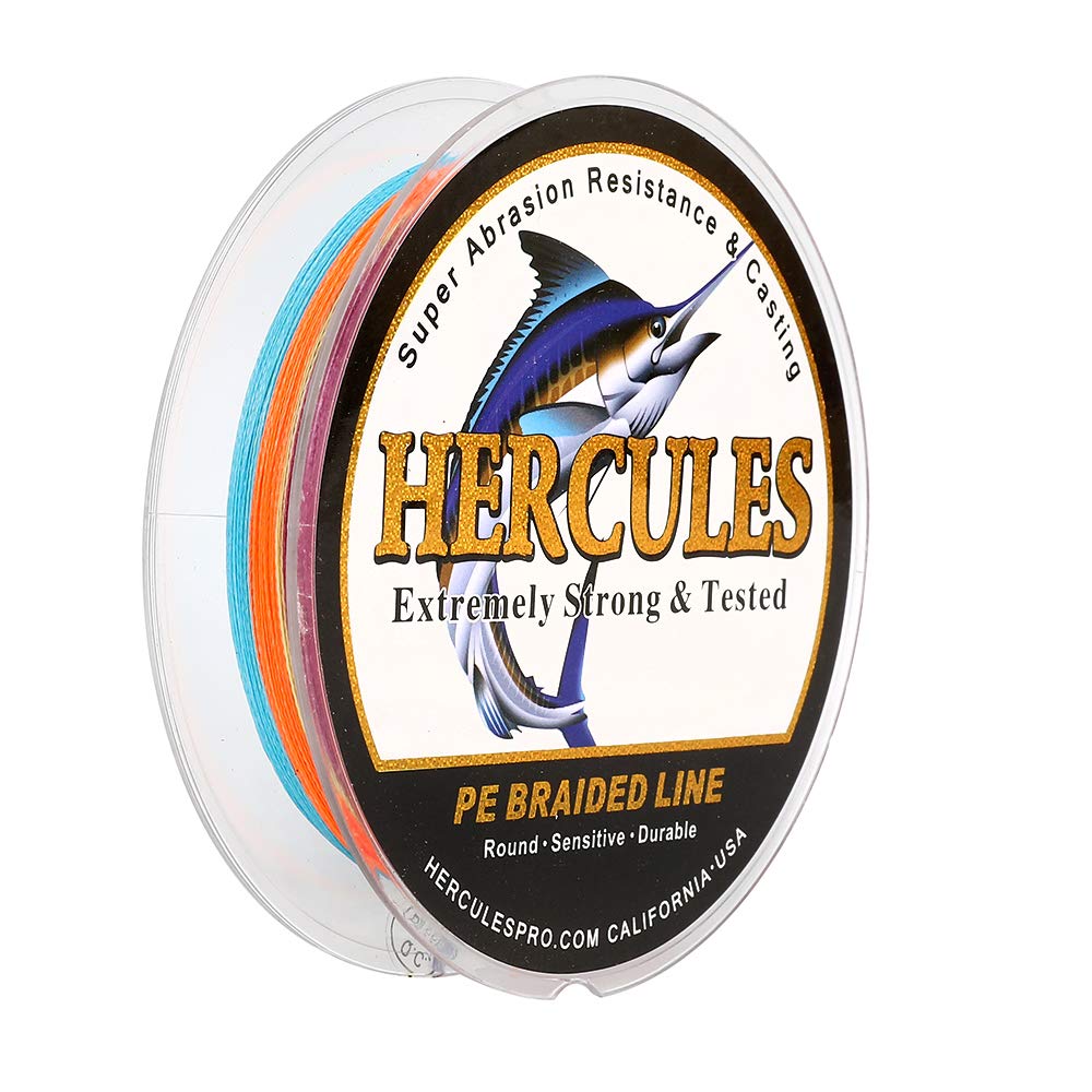 HERCULES Super Strong 300M 328 Yards Braided Fishing Line 40 LB Test for Saltwater Freshwater PE Braid Fish Lines 4 Strands - Mu