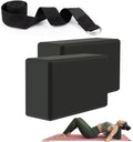 Gymwar Yoga Block And Yoga Strap Set, 2 Soft NonSlip Yoga Blocks, 8Ft Metal DRing Strap For Yoga, General Fitness, Pilates, St