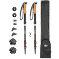Cascade Mountain Tech Trekking Poles - 3K Carbon Fiber Walking Or Hiking Sticks With Quick Adjustable Locks (Set Of 2) , Black