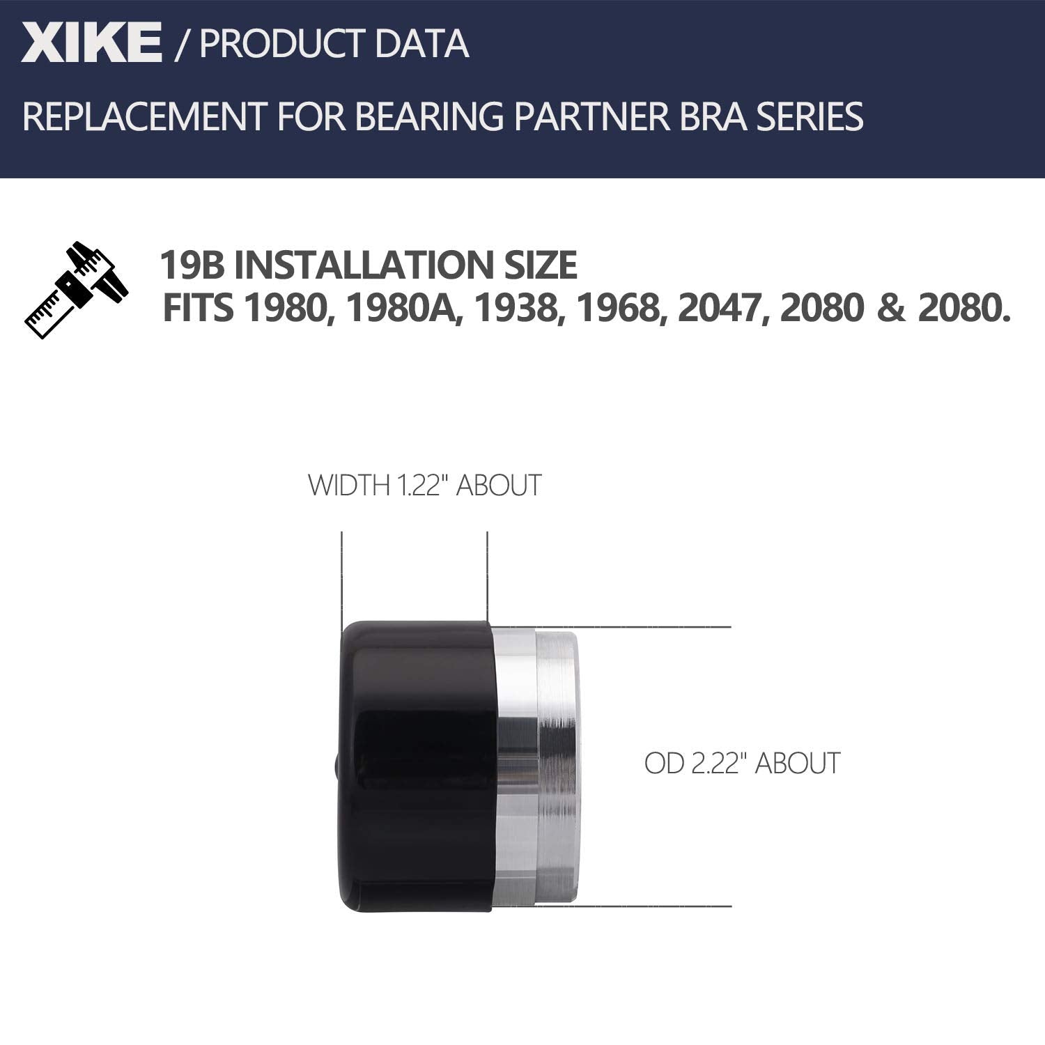 Xike Replacement For Bearing Partner Bra 19B, 17B, 23B, 70019/17/23, Fits 1980, 1980A, 1938, 1968, 2047, 2080, 2080, 1781, 1810,