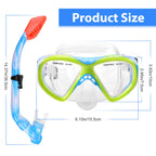 Kids Snorkel Set Dry Top Snorkeling Gear For Kids Youth Boys Girls Junior Age 5-15,Tempered Glass Swimming Diving Mask And Snork