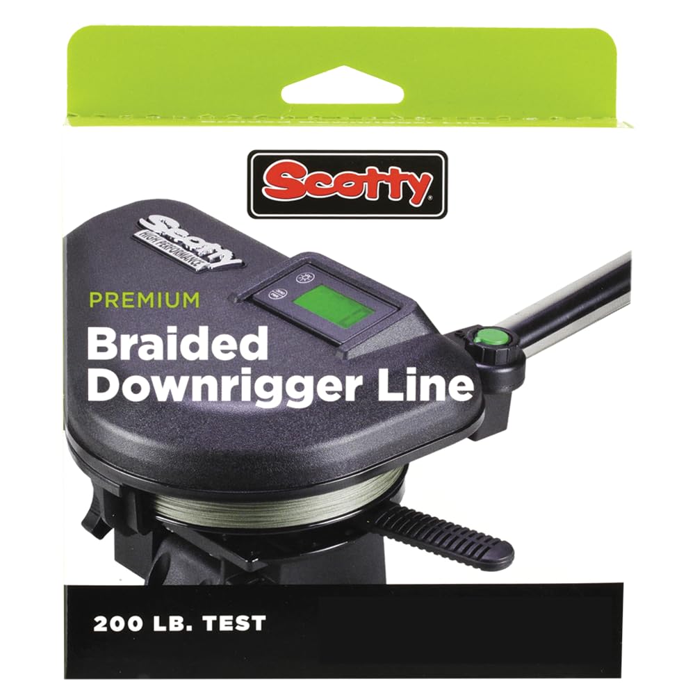 Scotty #2700K Power Braid Downrigger Line (200-Pound Test) 200-Foot Spool W/ Kit , Black