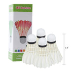 Arespark Led Badminton Shuttlecock, Dark Night Colorful Led Goose Feather Glow Birdies Lighting, Light Up Shuttle-Cocks Badminto
