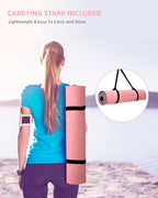 Coolmoon 1/4 Inch Extra Thick Yoga Mat Double-Sided Non Slip,Yoga Mat For Women And Men,Fitness Mats With Carrying Strap,Eco Fri