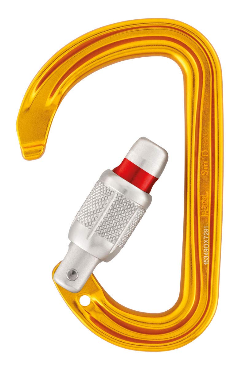 Petzl Sm'D Carabiner - Versatile, Lightweight, Compact, D-Shaped Locking Carabiner For Rock And Ice Climbing - Screw-Lock