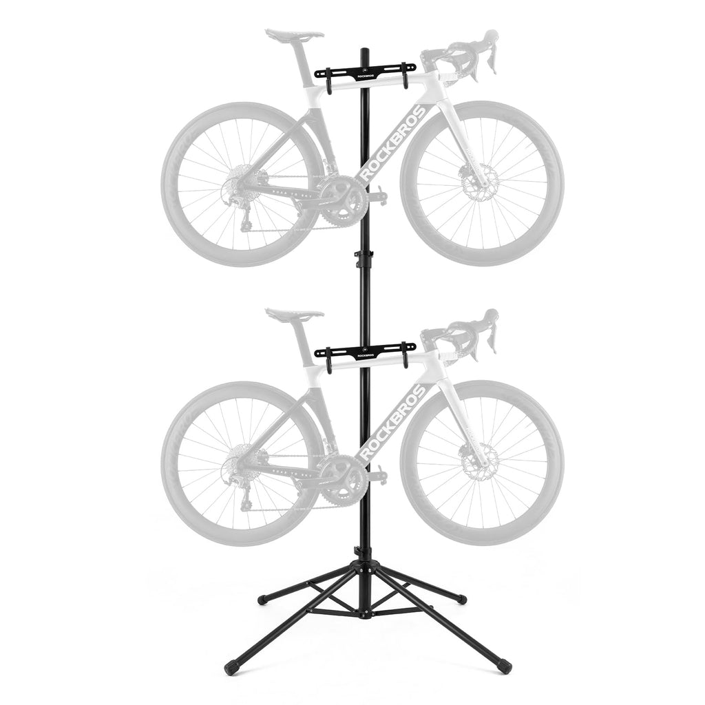 Rockbros 2 Bicycle Vertical Trailer Rack Indoor Bike Rack Gravity Wall Vertical Bike Stand Adjustable 68.11-110.2In For Road, Mt