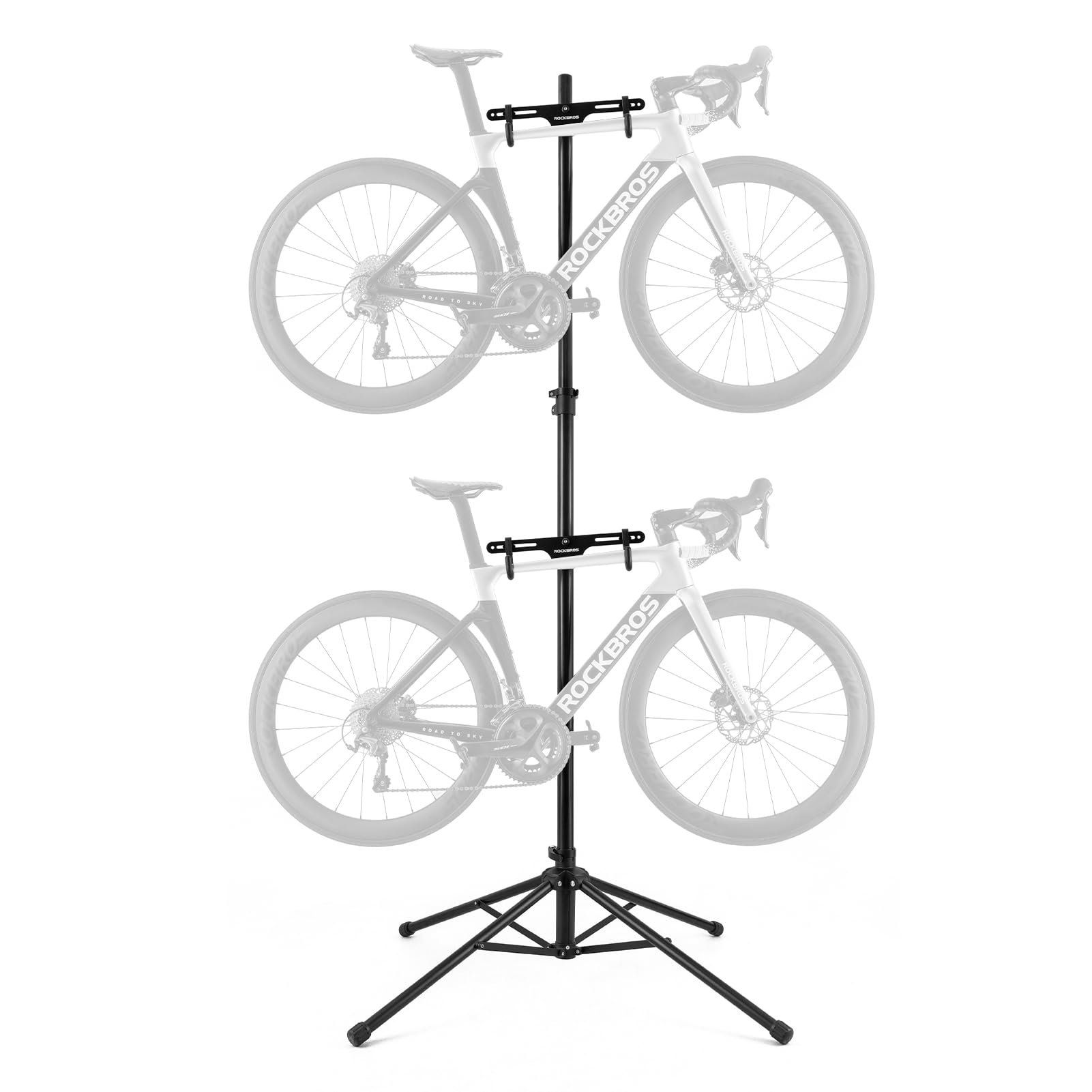 Rockbros 2 Bicycle Vertical Trailer Rack Indoor Bike Rack Gravity Wall Vertical Bike Stand Adjustable 68.11-110.2In For Road, Mt