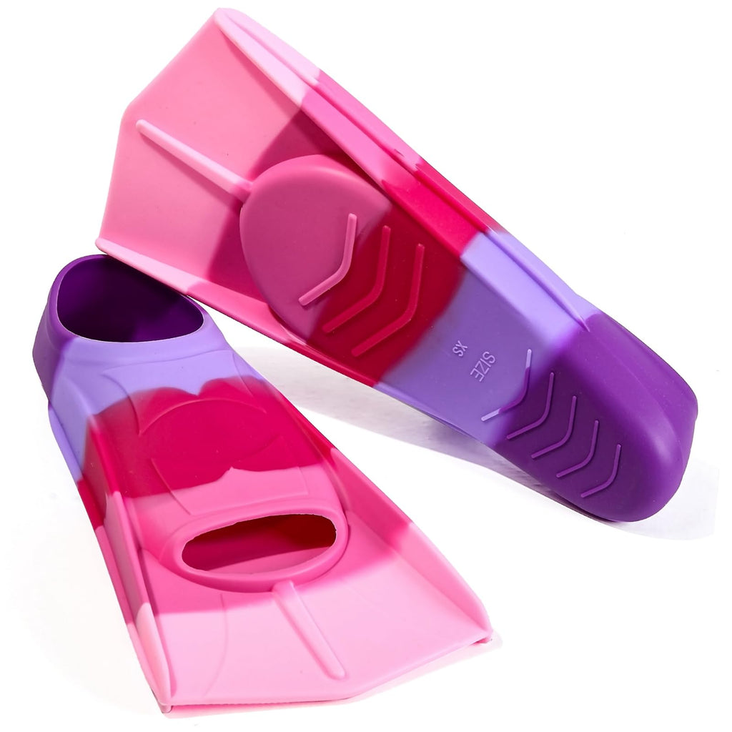Foyinbet Kids Swim Fins,Short Youth Fins Swimming Flippers For Lap Swimming And Training For Children Girls Boys Teens Adults Me