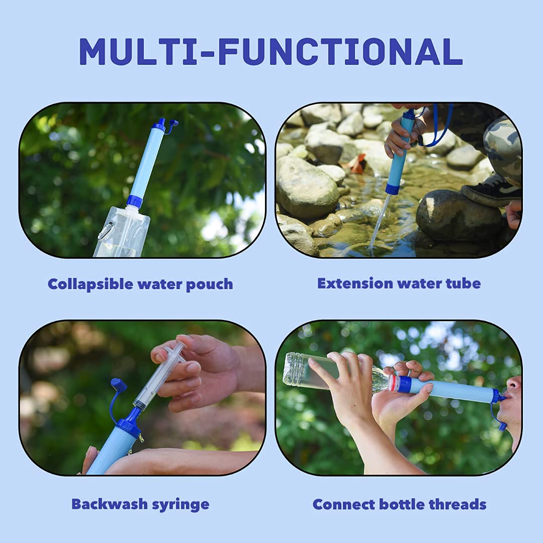 Personal Water Filter Straw Outdoor Portable Filtration Emergency Survival Gear Water Solutions Tactical Gear For Hiking Camping
