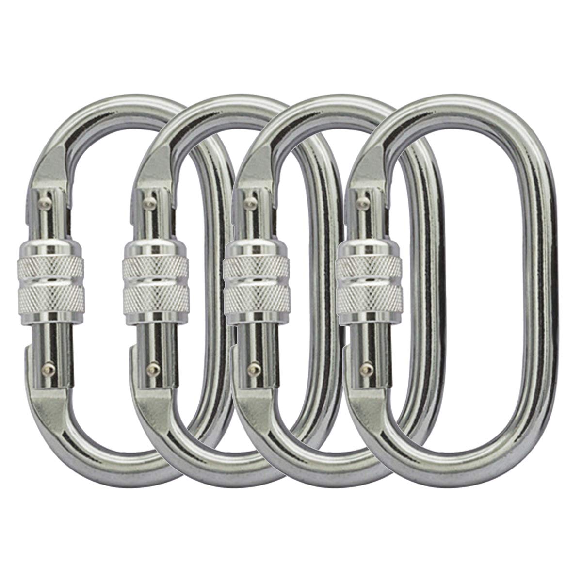 Heavy Duty Locking Climbing Carabiner Clip Ce Rated 25 Kn 5600 Lb Rugged Terrain Approved Industrial Strength Twist Lock Carabin