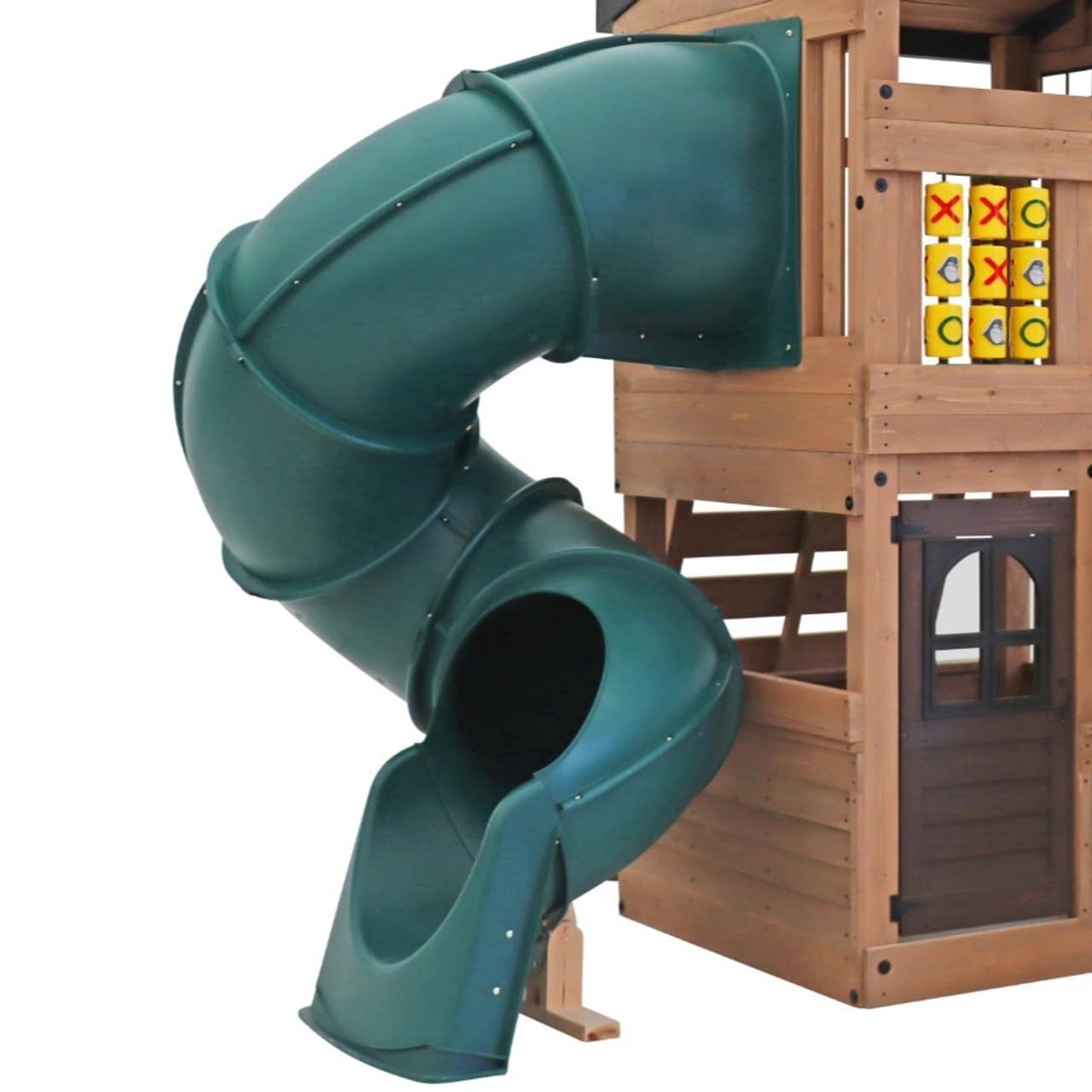 Swing-N-Slide WS 5040-G Quick Connect 5 Foot Turbo Tube Slide Plastic Enclosed Slide for 5 Foot Deck Heights, Green