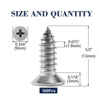 10 X 12 Wood Screw 100Pcs 18-8 (304) Stainless Steel Screws Flat Head Phillips Fast Self Tapping Drywall Screws By Sg Tzh
