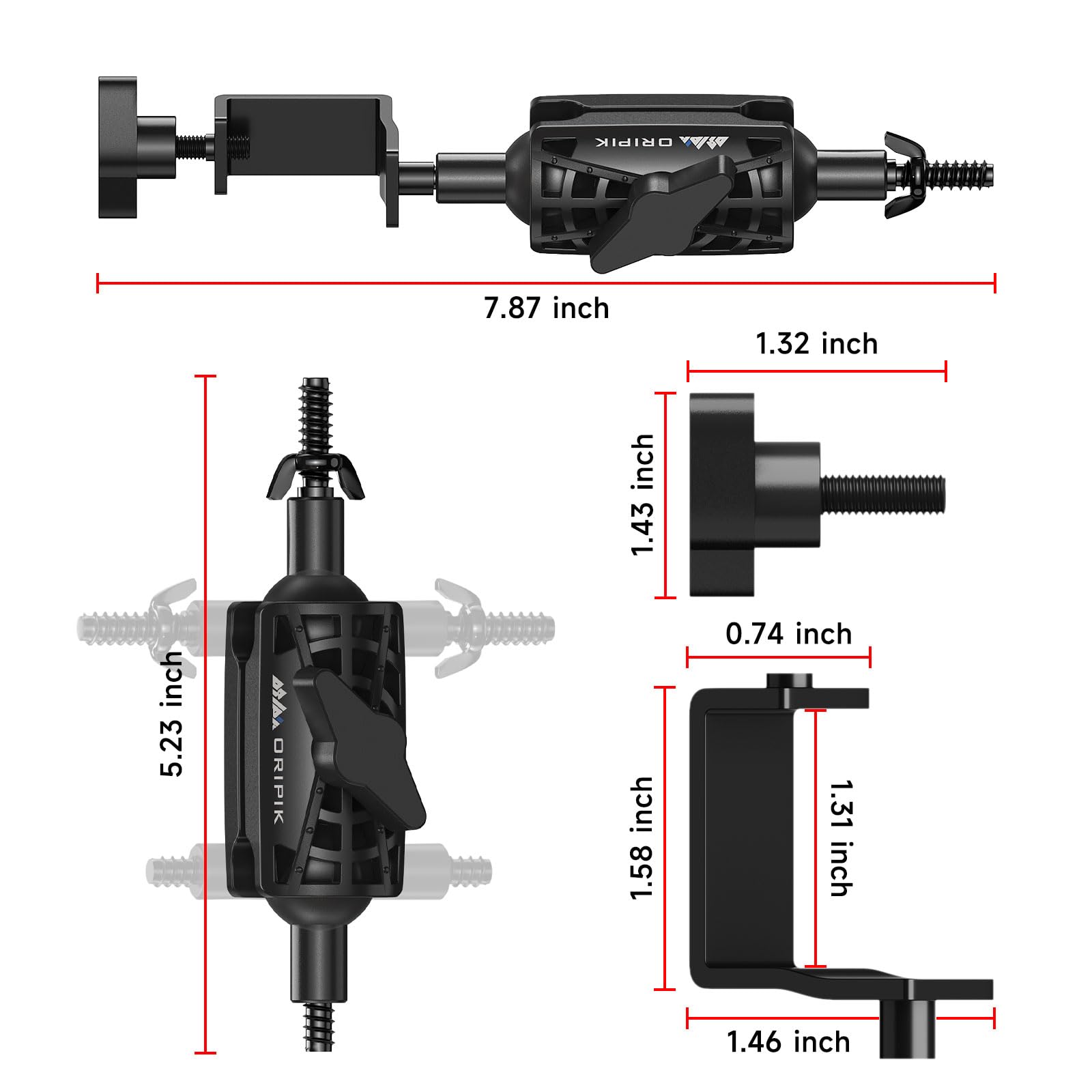 ORIPIK T-Post Trail Camera Mount - 360 Degrees Adjustable Game Camera Holder, Hunting, Easy Installation & Compact Sturdy 2 Pack