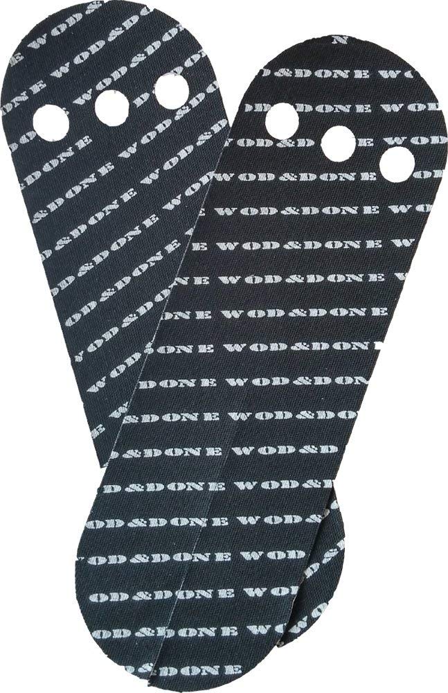 Wod&Done Custom Hand Protection Athletic Tape Grips For Pullups, Functional Fitness, Gymnastics (Black, 20Pk)