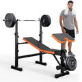 Yoleo 6 In 1 Weight Bench Set For Home Gym, Adjustable & Foldable Weight Bench, Workout Bench With Squat Rack For Bench Press Si