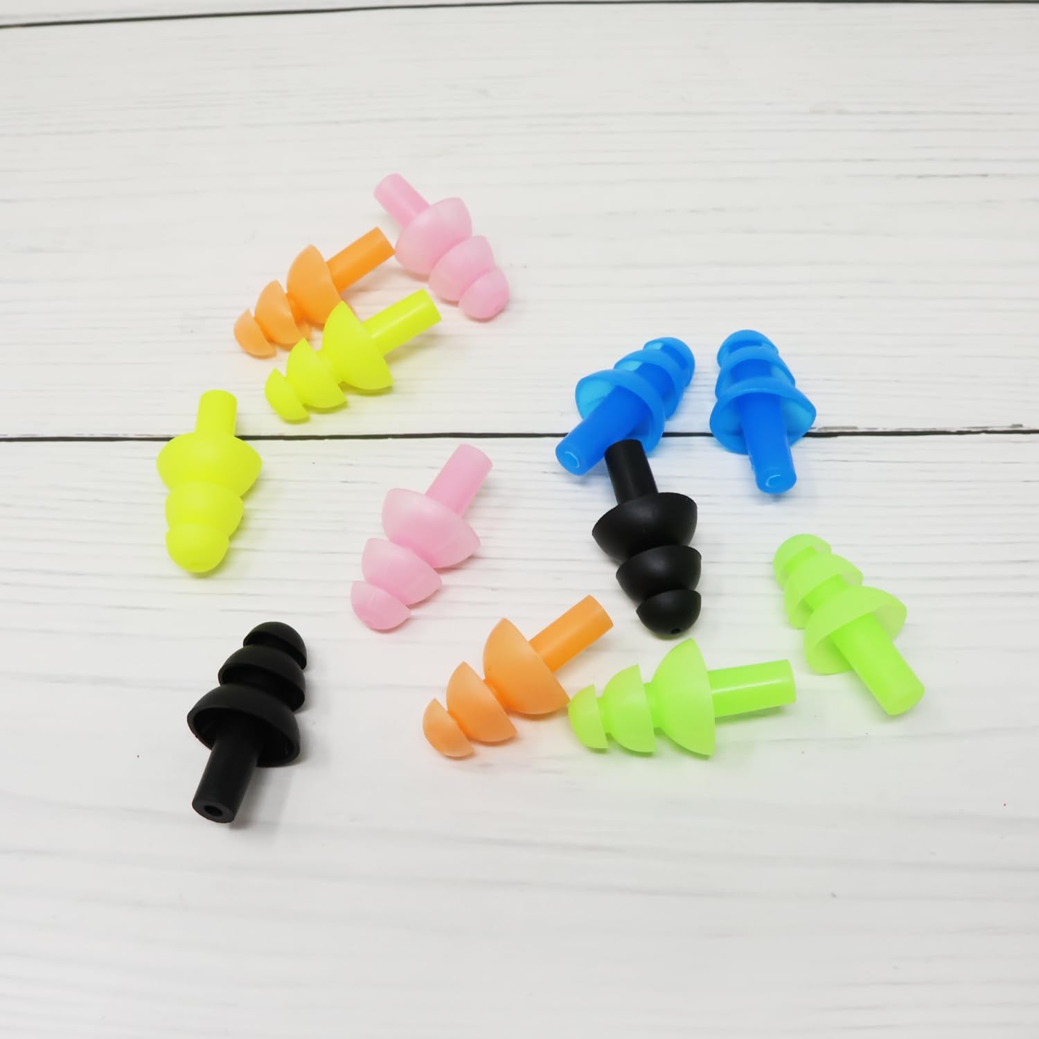 Honbay 6Pairs Reusable Silicone Swimming Earplugs Soft And Flexible Ear Plugs For Swimming, Learning, Hearing Protection, Concer