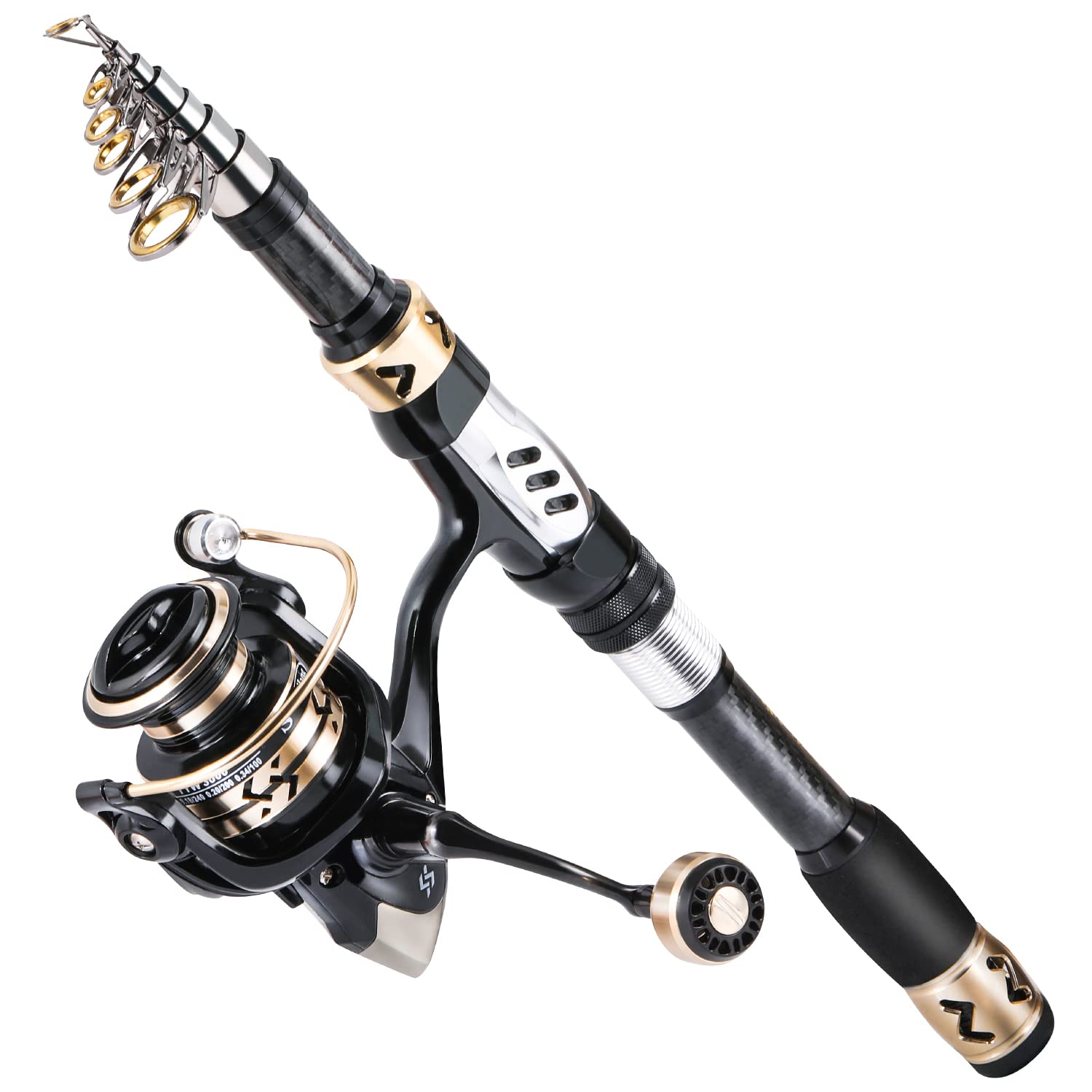 Sougayilang Fishing Pole Kit, Telescopic Fishing Rod and Reel Combo with Spinning Reel, Fishing Gear Set for Beginner Adults Sal