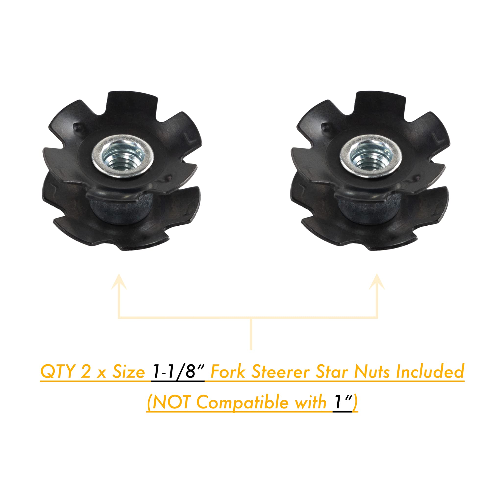 Bike Bicycle Fork Star Nut Setting Installer Install Tool With 2 Free Star Nuts - Size 1-1/8