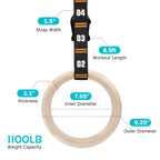 Vulken Wooden Gymnastic Rings With Adjustable Numbered Straps. 1.1 Olympic Rings For Core Workout And Bodyweight Training. Home