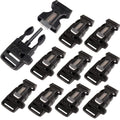10Pack 3/4'' (19Mm) Fire Starter Survival Whistle Buckle Flint Scraper For Paracord Bracelet Key Lanyard Ourdoor Hiking Camping 
