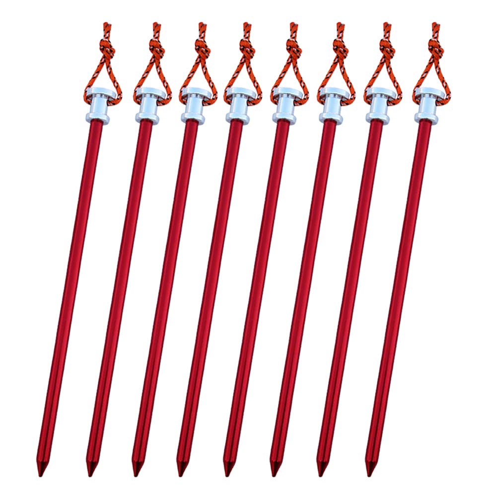 Tent Stakes Pegs 9 Inch, Lightweight Aluminum Alloy Tent Canopy Nail For Outdoor Camping, Hiking, Picnic Blanket, Beach Mat, Yar