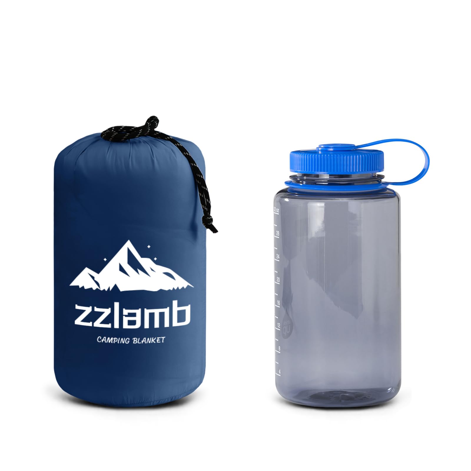 Zzlamb Packable Camping Blanket For Adults Down Alternative, Water-Repellent Compact Lightweight Soft Puffy Blanket, Warm Quilt