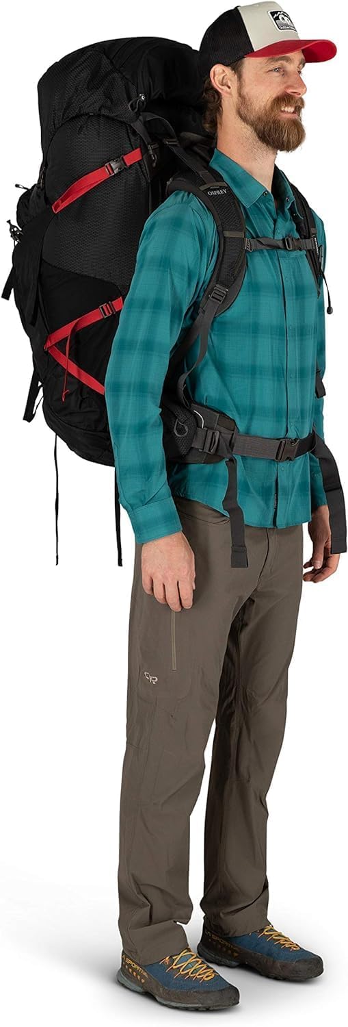 Osprey Aether Plus 100L Mens Backpacking Backpack, Axo Green, L/XL