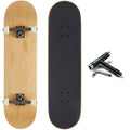[Ccs] Logo Skateboard Complete Natural Wood 7.75'' - Maple Wood - Professional Grade - Fully Assembled With Skate Tool And Stick