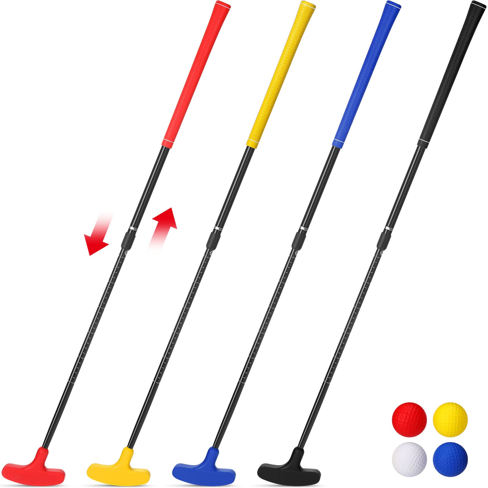 Hiboom 4 Pack Golf Putters For Men And Women Two Way Mini Golf Putter With 4 Golf Balls Adjustable Length Kids Putter Bulk For R