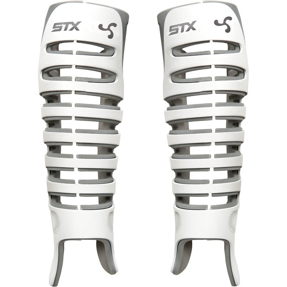 Stx Lacrosse Goalie Valor Shin Guards, L/Xl, Pair, White