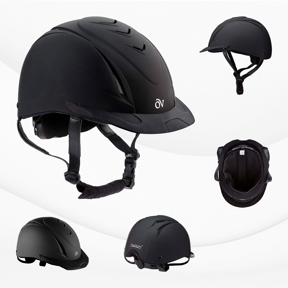 Ovation Deluxe Schooler Black Xxs/Xs Helmet With Deluxe Pk/2 Black One Size Hair Net