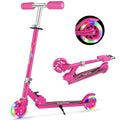 Beleev V1 Scooters for Kids 2 Wheel Folding Kick Scooter for Girls Boys, 3 Adjustable Height, Light Up Wheels, Kickstand for Chi