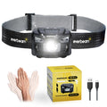 Everbeam H6 Pro LED Head Torch Headlamp, Motion Sensor Control, 650 Lumen Bright 20 Hours Runtime 1200mAh Battery Powered USB Re