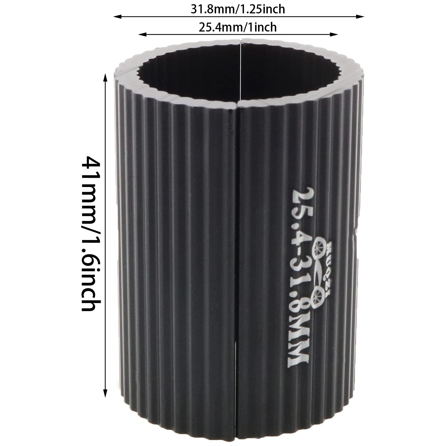Heyous 1 Pair Black 25.4 To 31.8Mm Cycling Parts Components Bike Handlebar Shim Bicycle Handlebar Stem Shim Handle Bar Adapter R