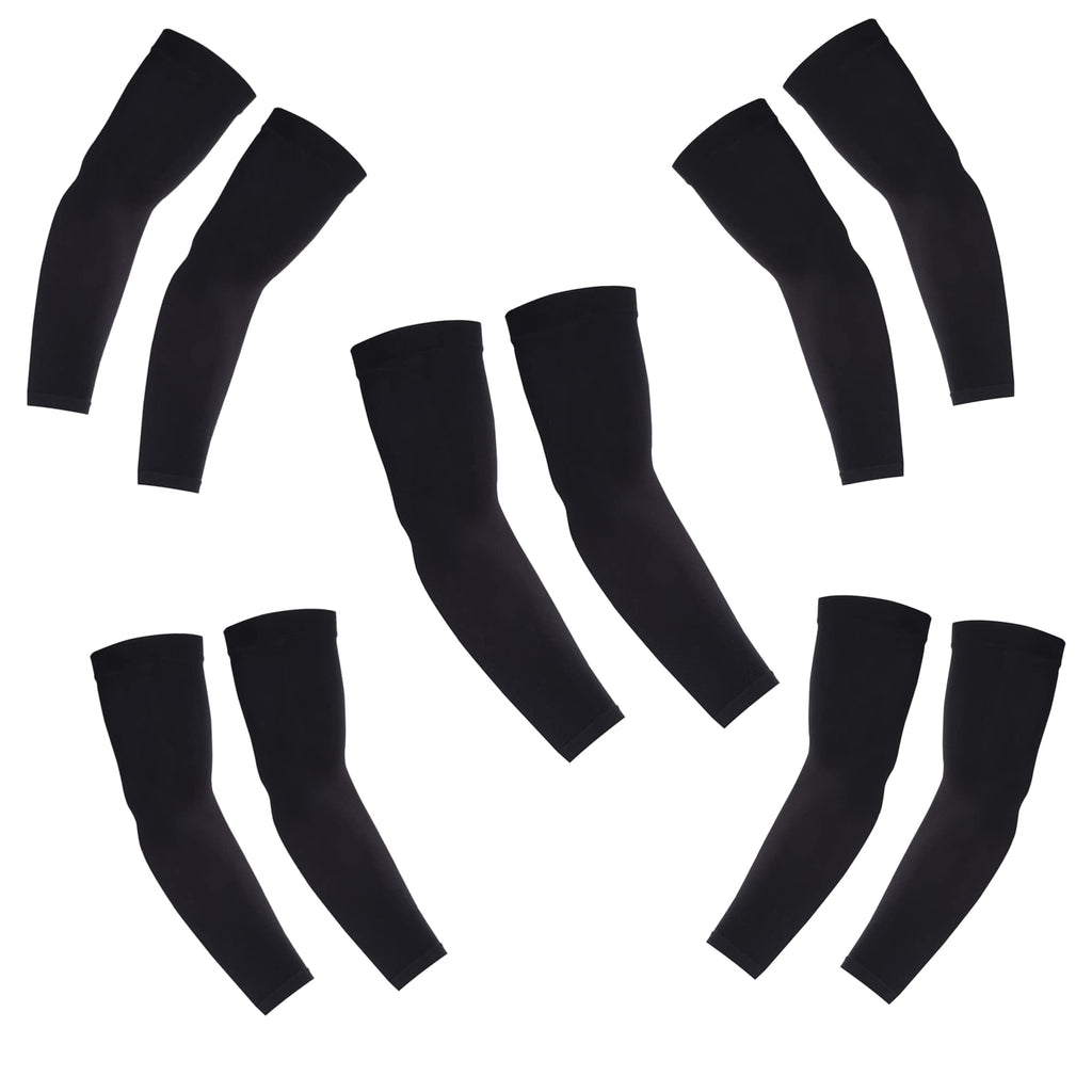 Kuhnmarvin Women Compression Arm Sleeves For Men To Cover Arms Tattoo Cover-Up Volleyball Sleeve Softball Pickleball (5 Pairs Bl