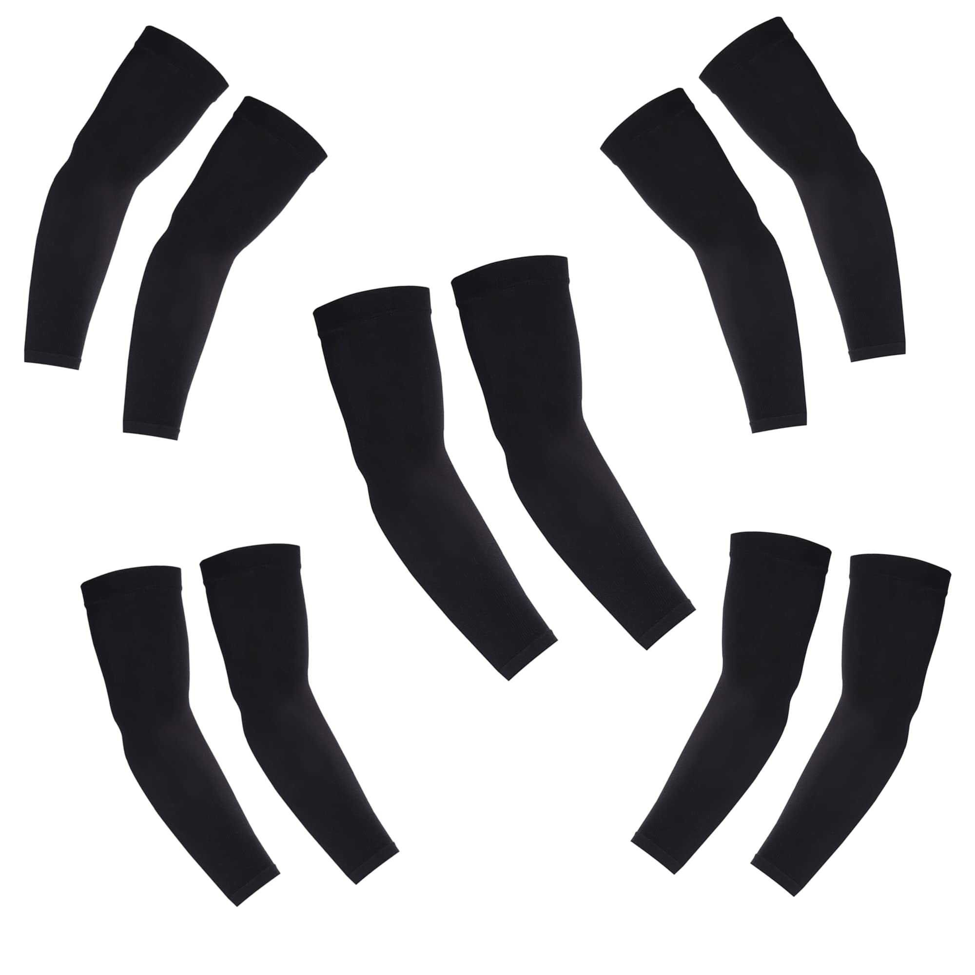 Kuhnmarvin Women Compression Arm Sleeves For Men To Cover Arms Tattoo Cover-Up Volleyball Sleeve Softball Pickleball (5 Pairs Bl