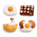 WARMINGO DE Cute Egg Fridge Magnets Set of 4, Hen, Fried Egg, Broken Egg & Egg Tray Designs, Decorative Refrigerator Magnets for