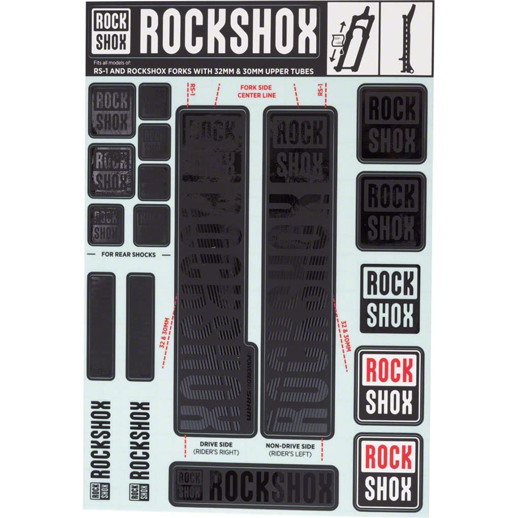 Rockshox Decal Kit, 30/32Mm, Stealth Black