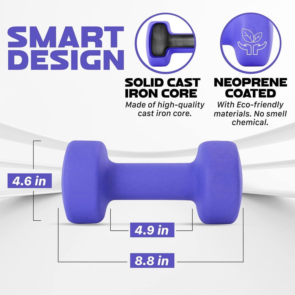 Yes4All 20Lbs Pair Non-Slip, Hexagon Neoprene Dumbbells Hand Weights Set For Muscle Toning, Strength Building, Weight Loss (Medi