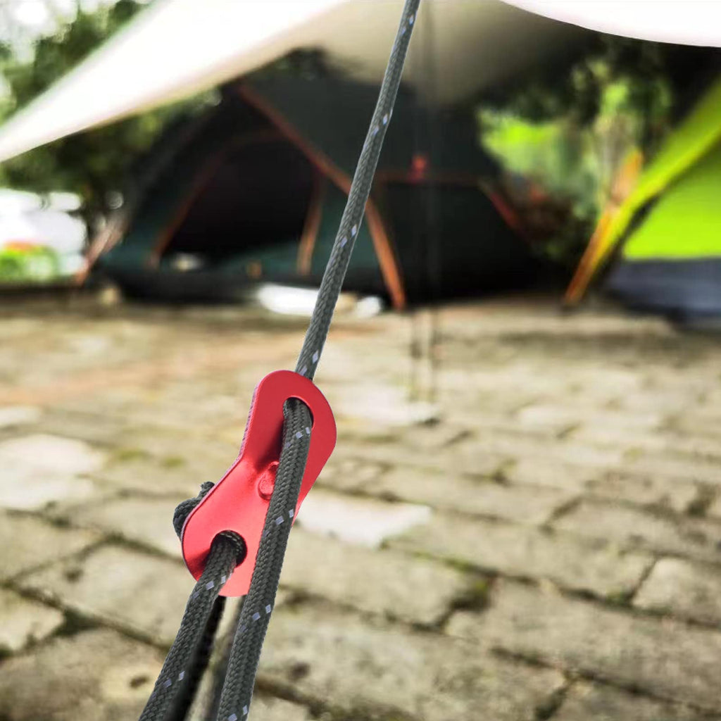 Triwonder Guyline Cord Adjuster Rope Tensioner Tent Guy Line Paracord Tightener Loop Alien Aluminum Alloy For Camping Hiking (Re