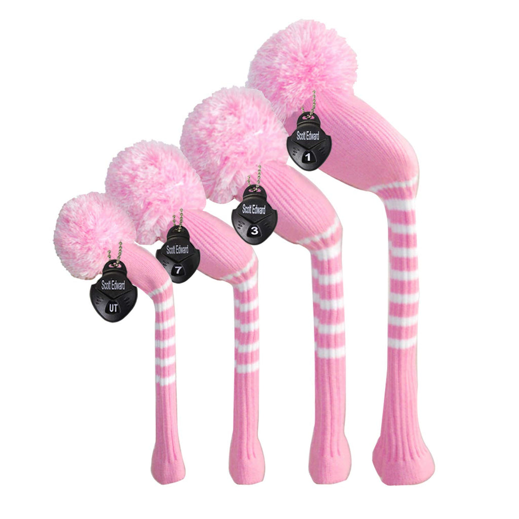 Scott Edward Multi-Style Optional Individualized Knit Golf Club Head Covers Set Of 4, Fit For Driver Wood(460Cc) * 1, Fairway Wo